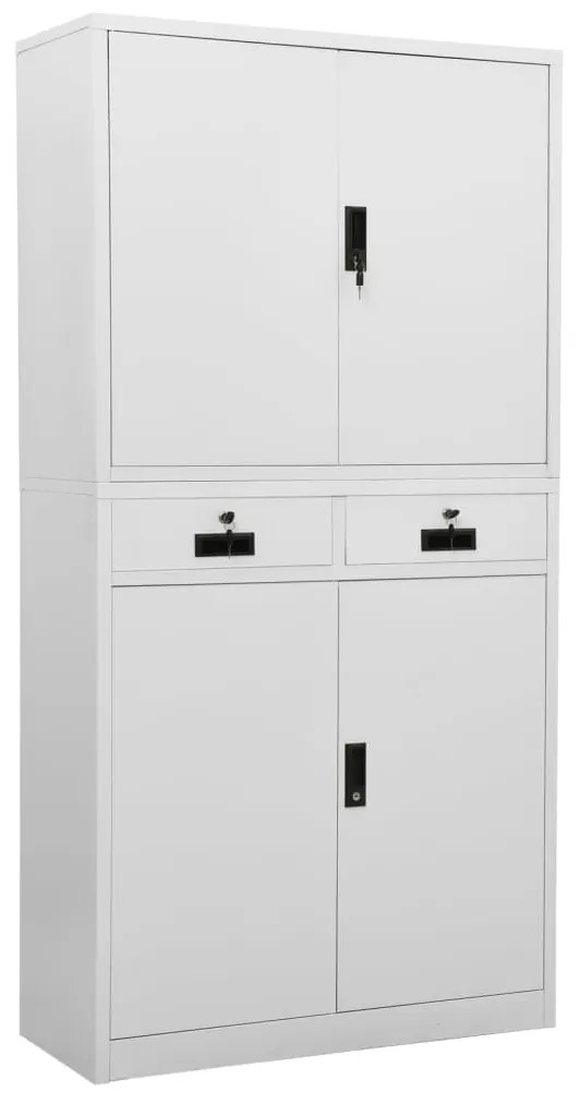 Armadio Per Ufficio Grigio Chiaro 90x40x180 Cm İn Acciaio /