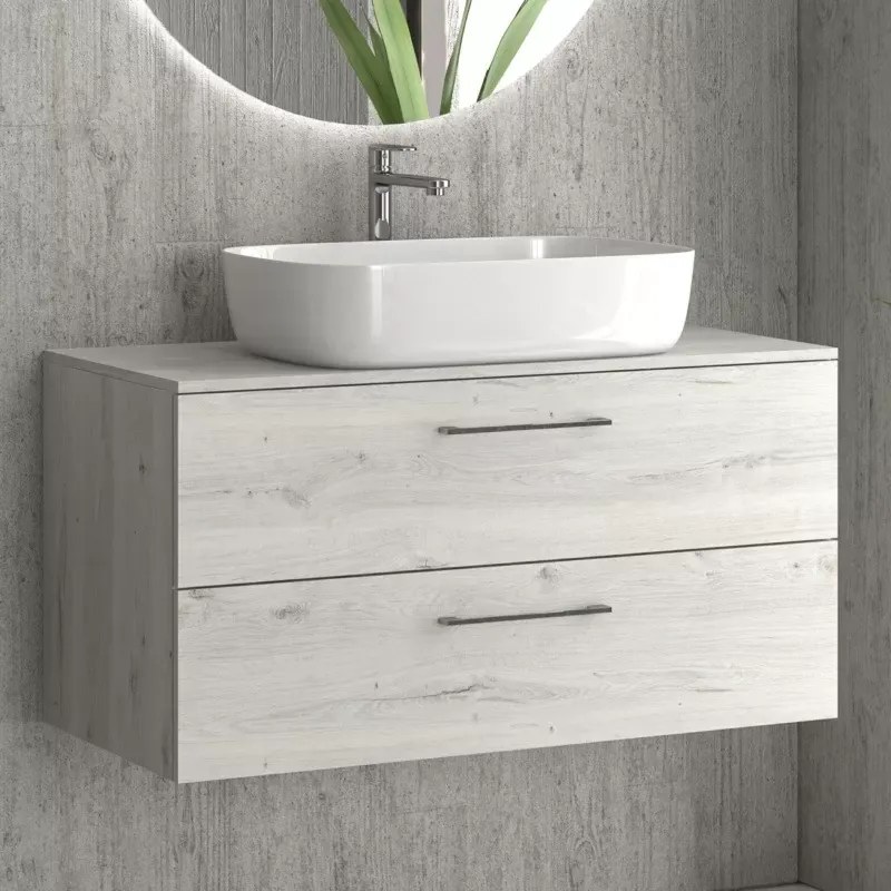 Mobile bagno sospeso da 100 cm due cassetti soft close EL-100P - KAMALU