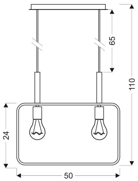 Lampadario a sospensione con filo FRAME 2xE27/60W/230V nero