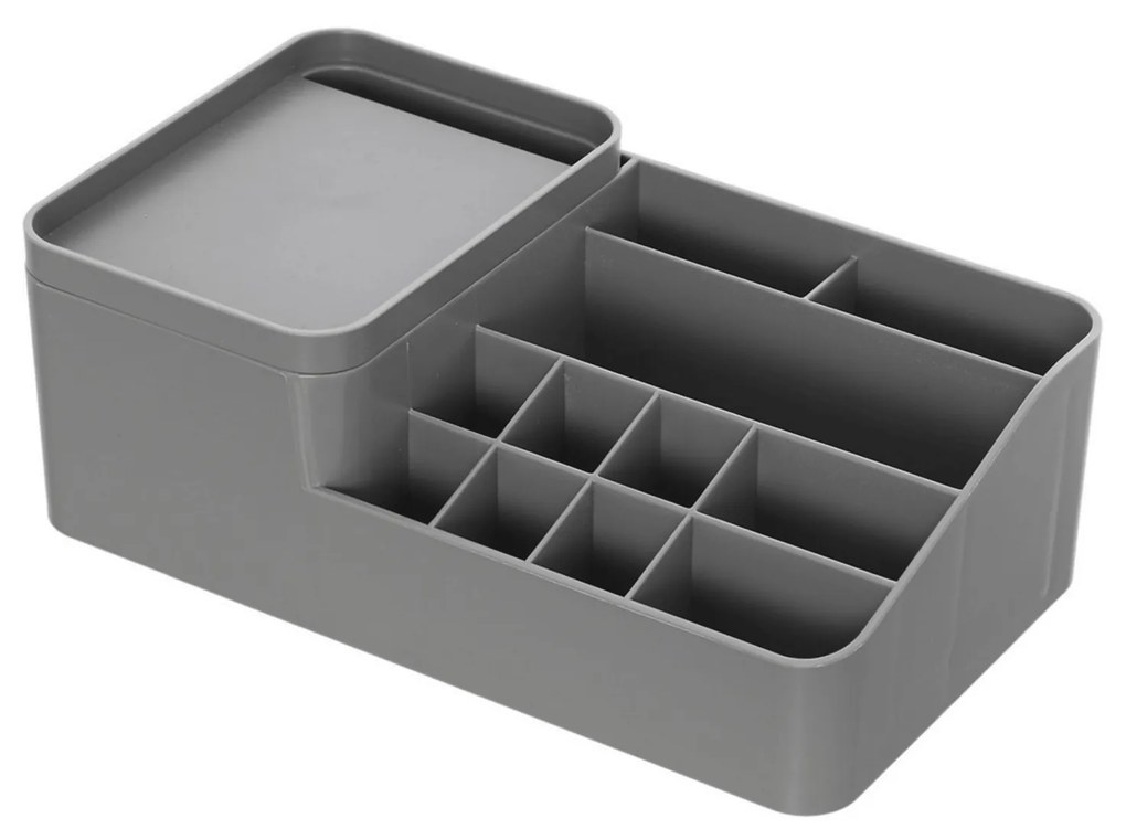 Organizer Porta Cosmetici Con 11 Scomparti e Coperchio Feridras "Smack" Grigio