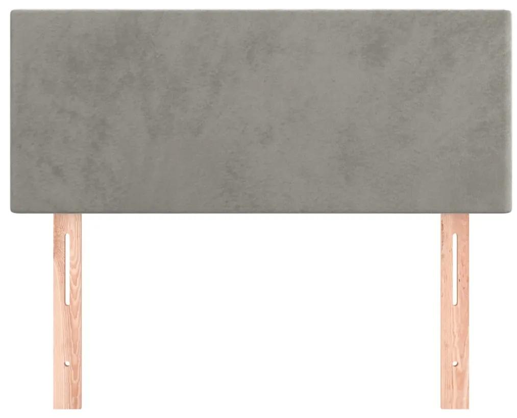 Testiera grigio chiaro 90x5x78/88 cm in velluto