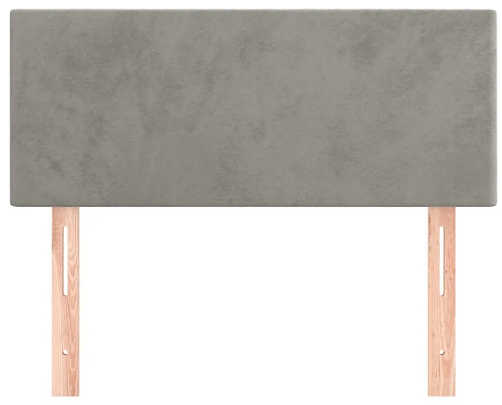 Testiera grigio chiaro 90x5x78/88 cm in velluto