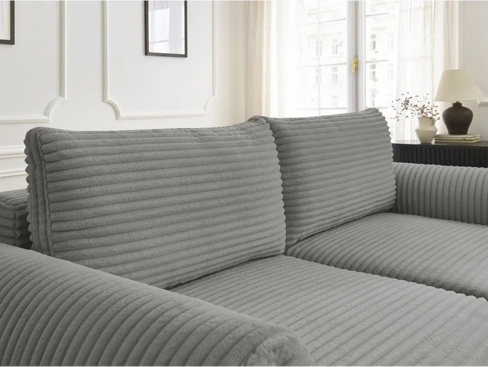 Divano in grigio scuro allungabile con rivestimento in velluto a coste 257 cm Lucien – Bobochic Paris