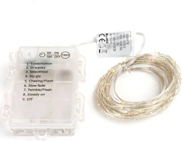 Aigostar - Catena luminosa LED per esterni 150xLED/8 funzioni/3xAA 15,3m IP44