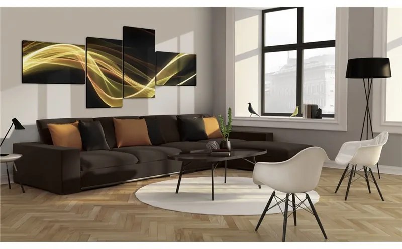 Quadro Nebbia astratta  Colore Nero, Dimensioni e Misure 100x45