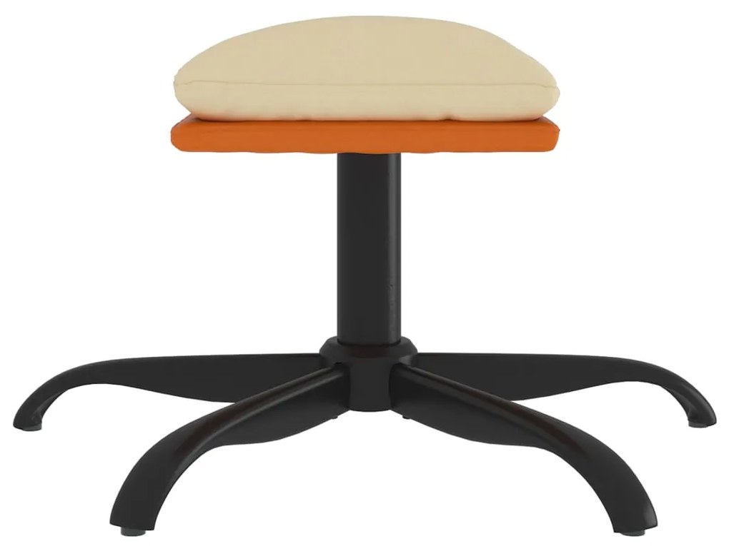 Poggiapiedi crema 60x60x36 cm in tessuto e similpelle