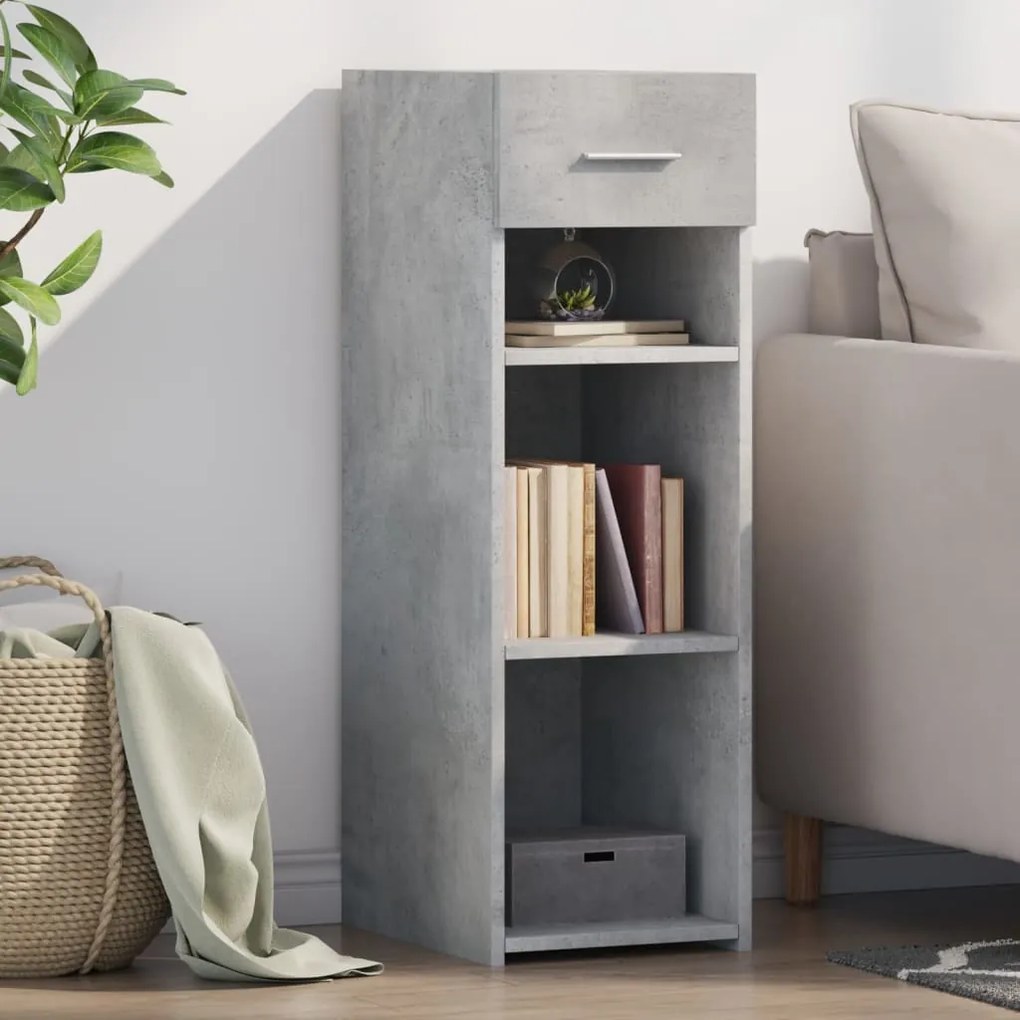 Credenza grigio cemento 30x42,5x93 cm in legno multistrato