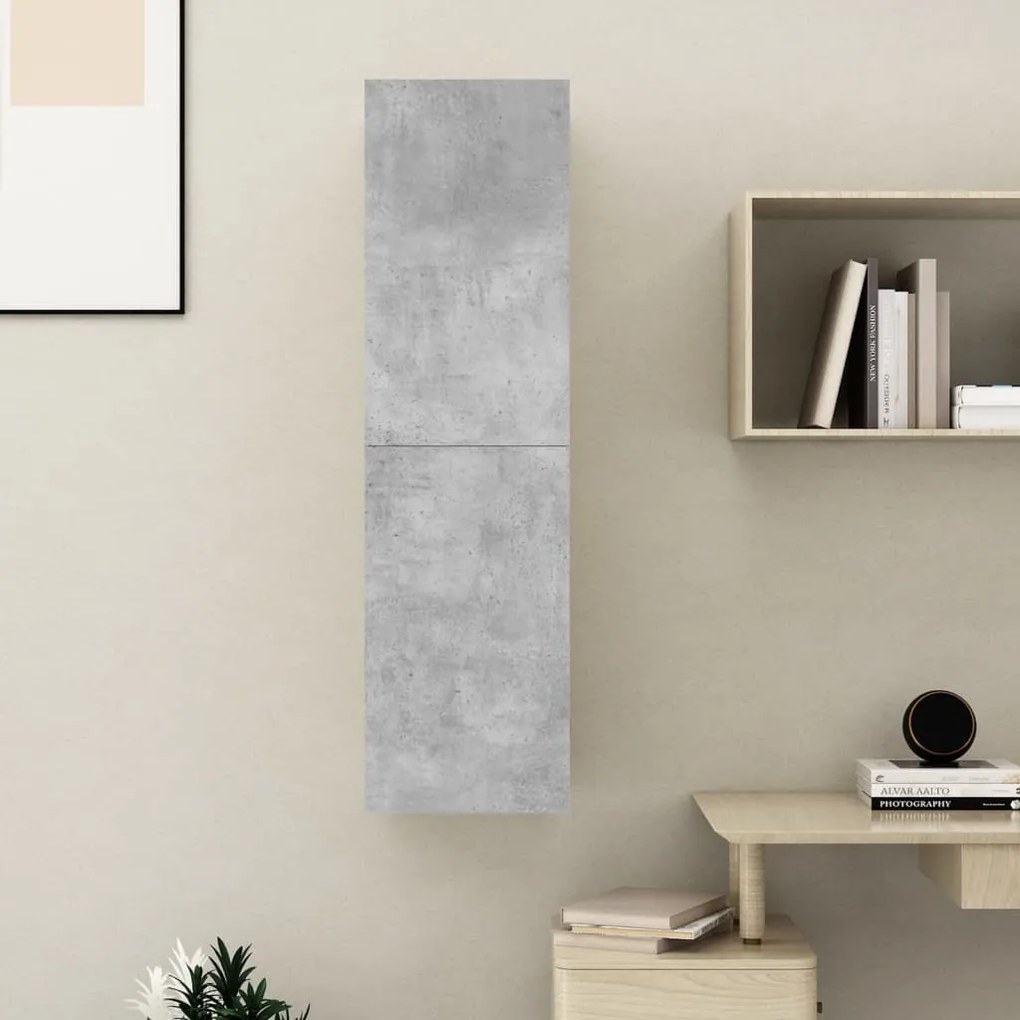 Mobile Porta TV Grigio Cemento 30,5x30x110 cm Legno Multistrato