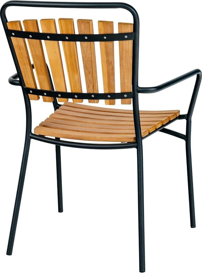 Sedie da esterno in set di colore naturale in legno massiccio/in metallo 2 pz Cleveland – House Nordic