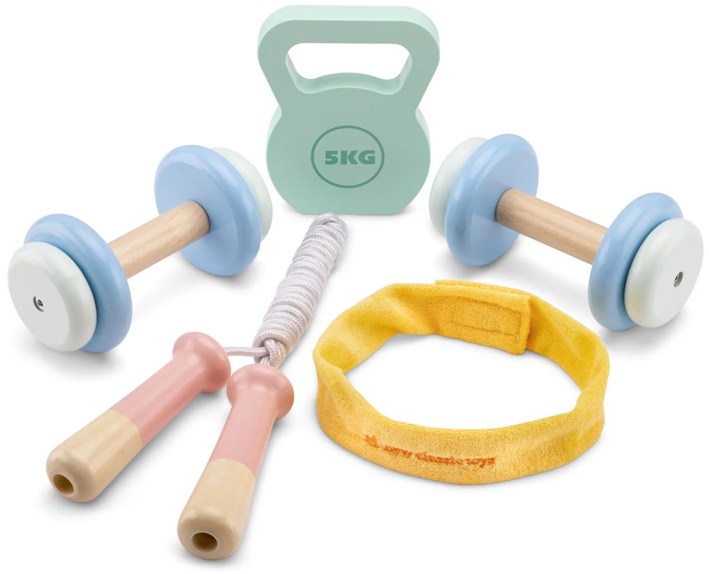 Set fitness in legno per bambini