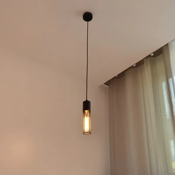 Lampadario a sospensione con filo MELODY 1xE27/15W/230V nero