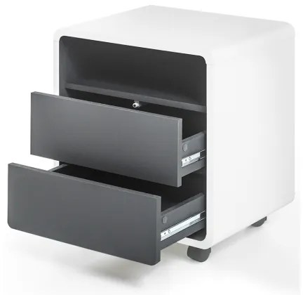 Cassettiera da ufficio TEO bianco/antracite