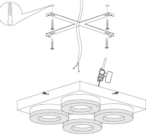 Eglo 95664 - Plafoniera LED FRADELO 4x4W 230V