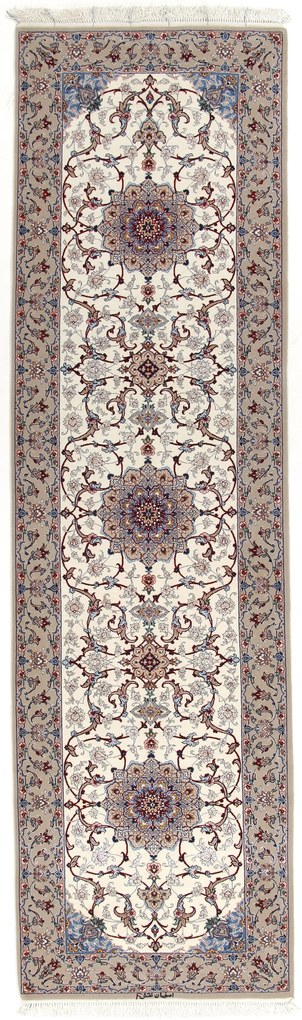Isfahan Tappeto 90x300 (Iran) Annodato A Mano