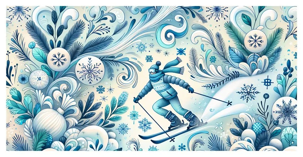 Quadro su tela – Paesaggio invernale blu