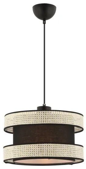 Lampadario a cavo HALO 1xE27/60W/230V nero/crema