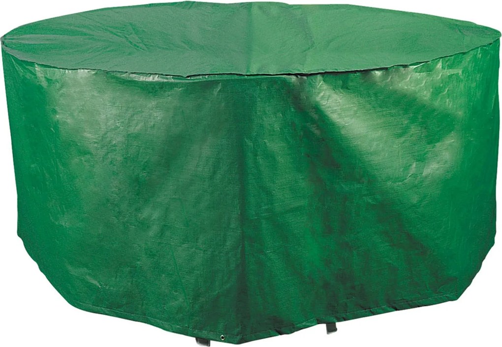 Telo Impermeabile Ø125x70cm in Poliestere per Tavoli Tondi da Giardino Bauer Verde...
