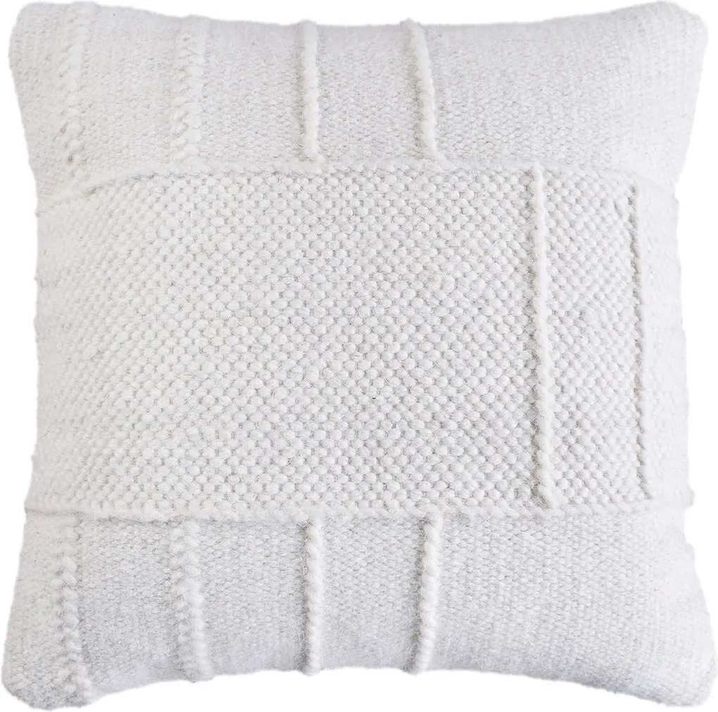 ORSON - cuscino in lana avorio con decoro 45 x 45
