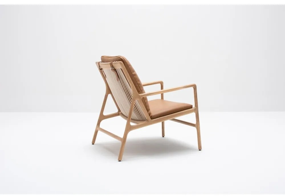 Poltrona in pelle di colore marrone-naturale Dedo - Gazzda