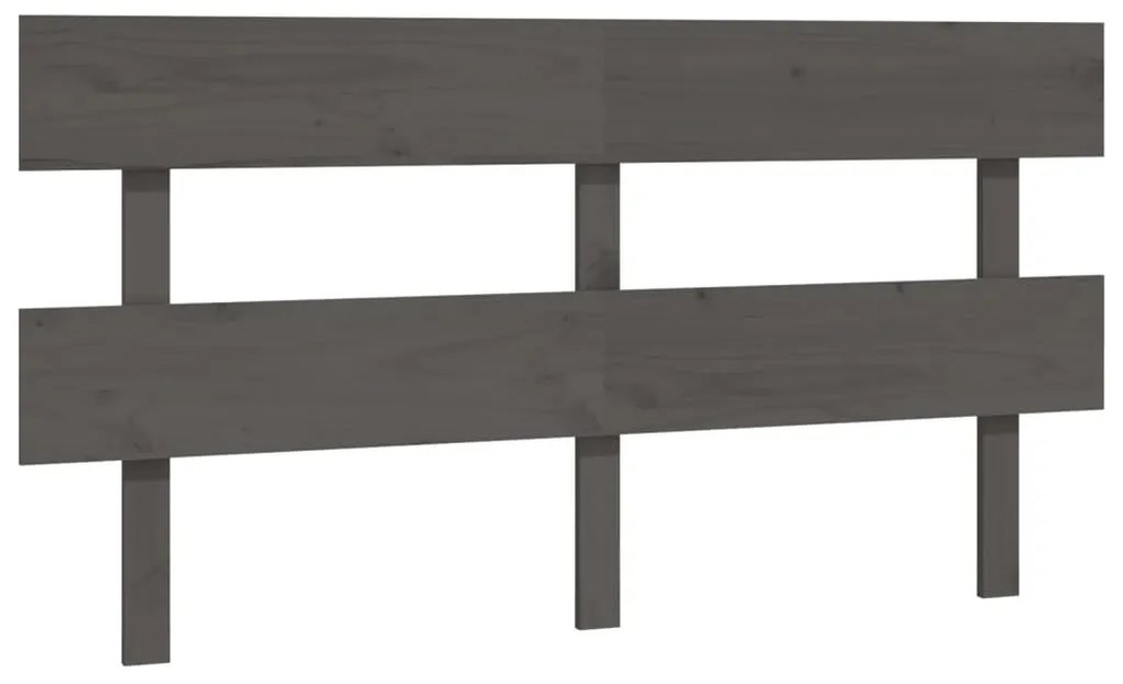 Testiera per letto grigia 164x3x81 cm in legno massello di pino