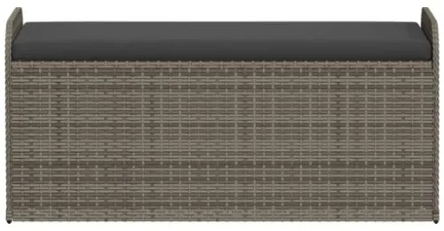 Cassapanca con Cuscino Grigia 115x51x52 cm in Polyrattan