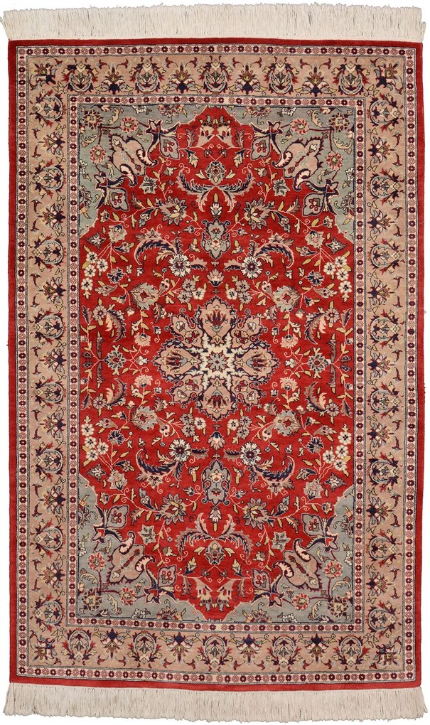 Isfahan Tappeto 210x130 Rosa (Pakistan) Annodato A Mano