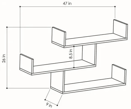 Mensola a muro TIBET 67x120 cm antracite