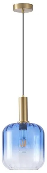 Lampadario a sospensione con filo 1xE27/15W/230V blu/fumé diametro 20 cm