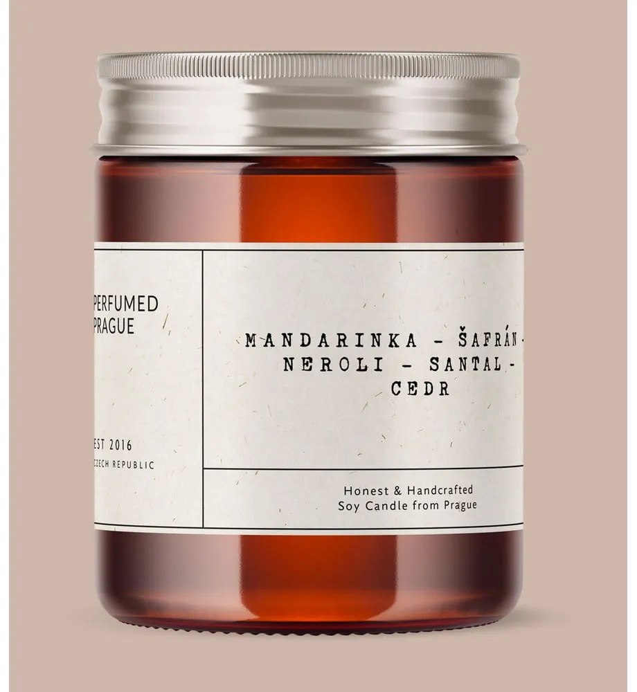 Candela in cera di soia profumata tempo di combustione 40 h #47 Tangerine, Neroli and Saffron – Perfumed Prague