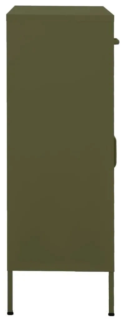 Armadietto verde oliva 80x35x101,5 cm in acciaio