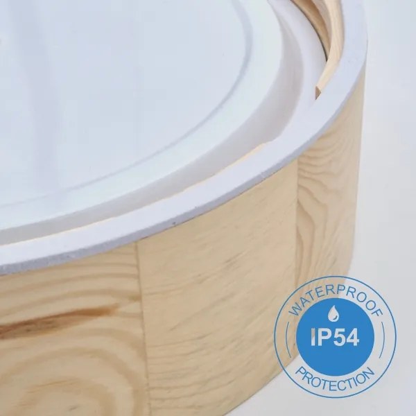 Plafoniera bagno NATURAL 3xE27/15W/230V IP54 pino Ø 37 cm