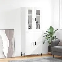 Credenza Bianco Lucido 69,5x34x180 cm in Legno Multistrato 3198219