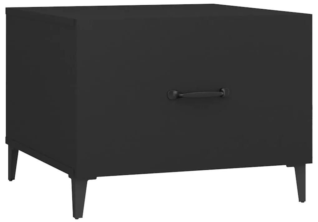 Tavolino da salotto con gambe in metallo nero 50x50x40 cm