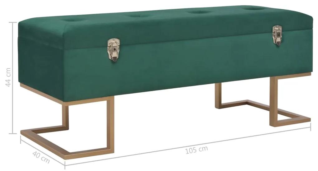 Panca con Vano Portaoggetti 105 cm in Velluto Verde