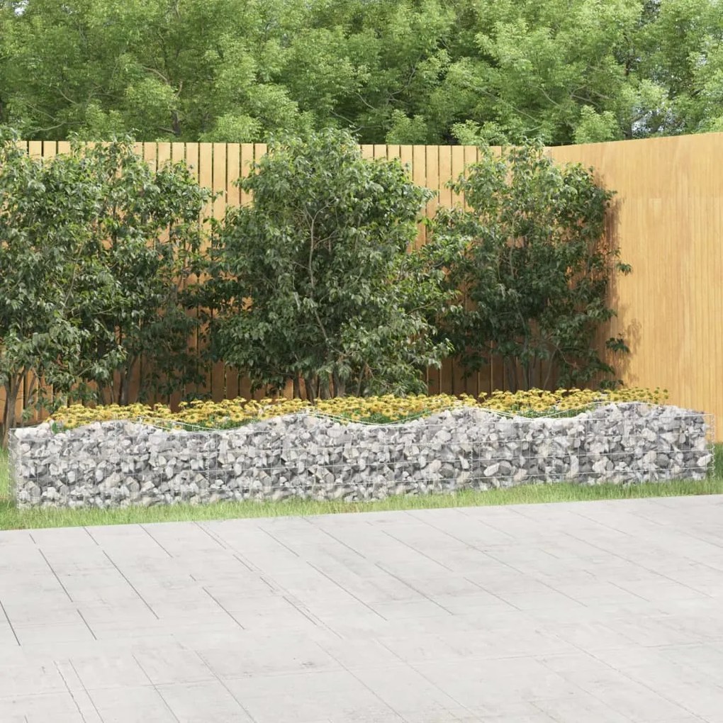 Gabbione Ad Arco Con Letto Rialzato 400x50x50 Cm Ferro Zincato /