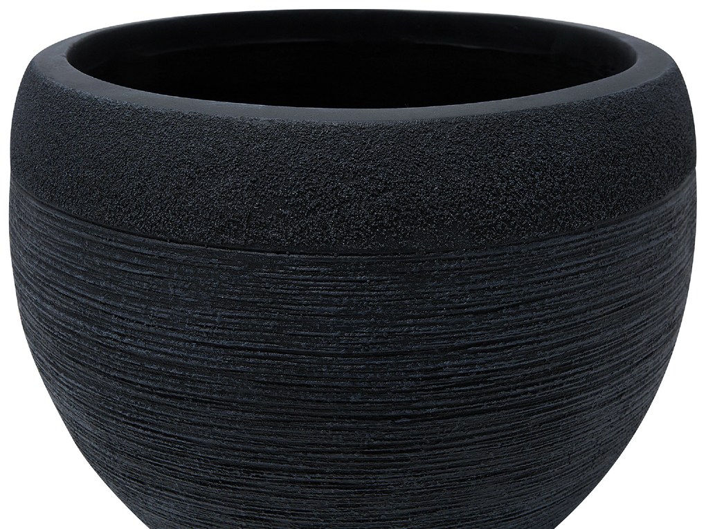 Vaso pietra nero 38 x 38 x 30 cm ZAKROS Beliani