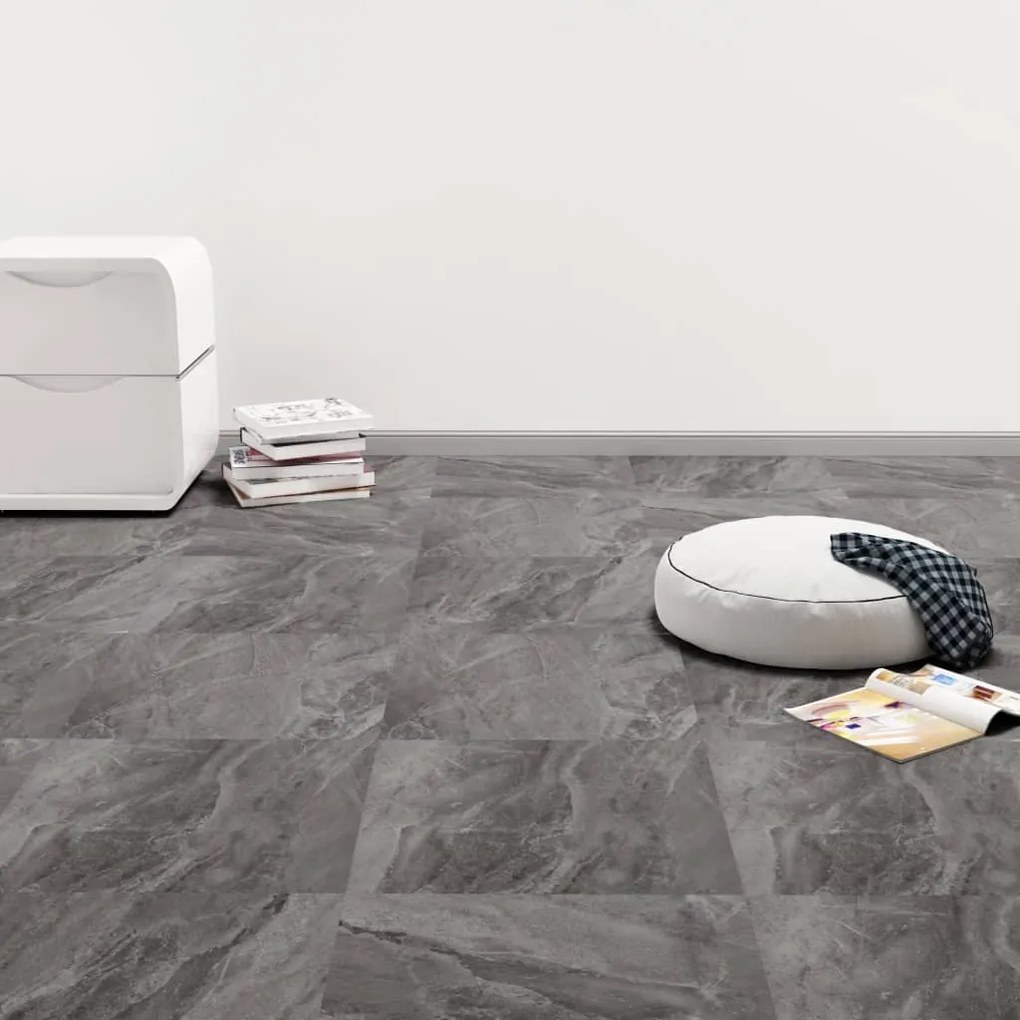 Listoni Per Pavimenti Autoadesivi İn Pvc 5,11m² Nero Con Motivo /