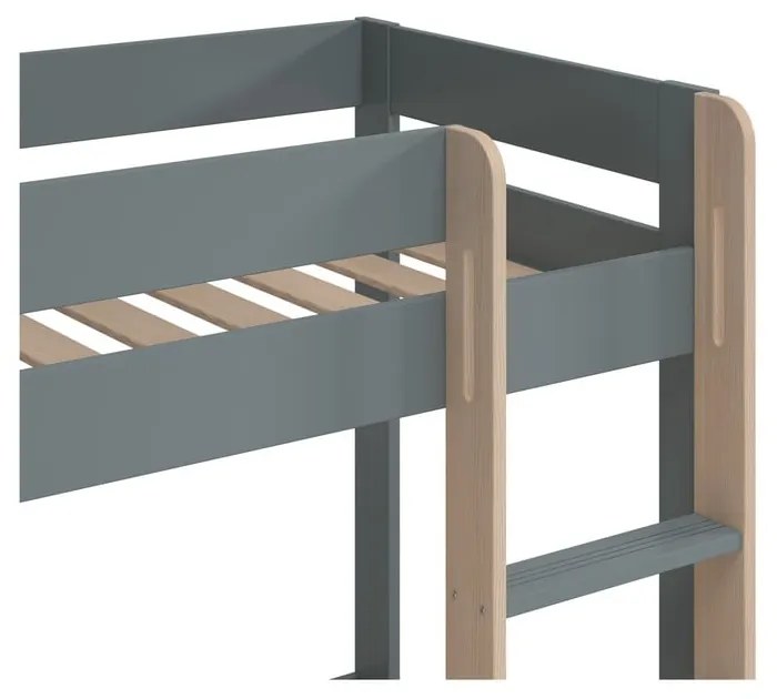 Letto da bambini a castello verde polveroso con rete inclusa 90x190 cm Angel – Marckeric