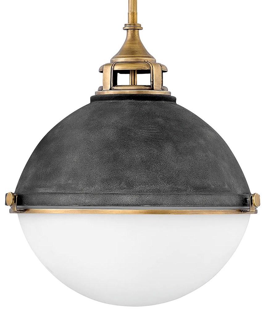 Lampadario Contemporaneo Fletcher Acciaio Zinco Antico Ottone 3 Luci E27