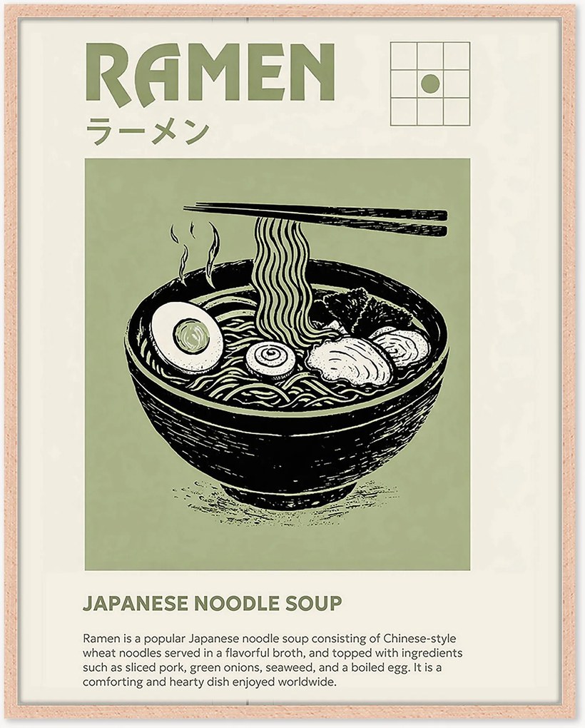Stampa digitale incorniciata fatta a mano Ramen