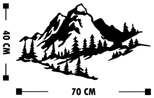 Decorazione murale 40x70 cm montagne