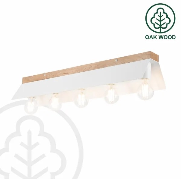 Plafoniera ESME 5xE27/15W/230V bianco/quercia