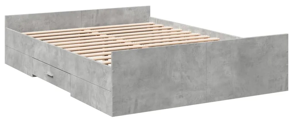 Giroletto cassetti grigio cemento 120x190 cm legno multistrato