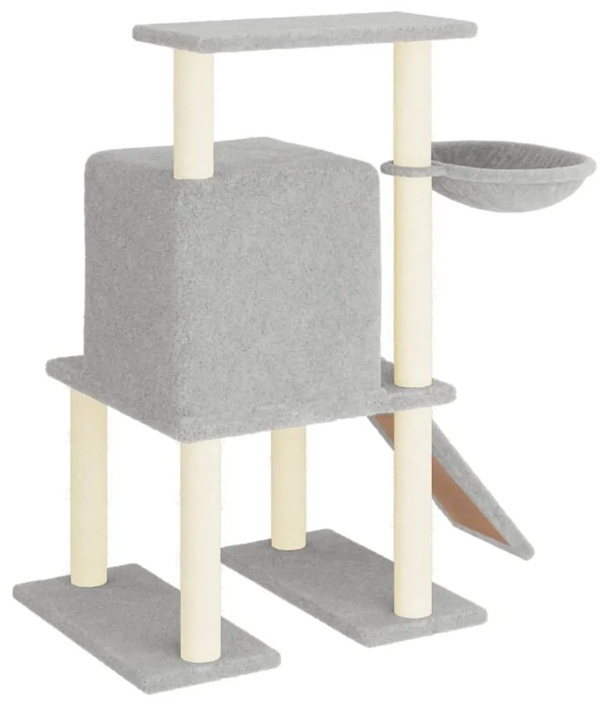 Albero per gatti con tiragraffi in sisal grigio chiaro 96,5 cm