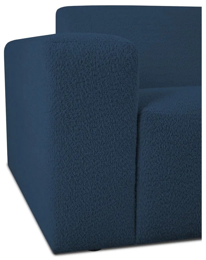 Divano angolare blu scuro in tessuto bouclé (a U) Roxy - Scandic