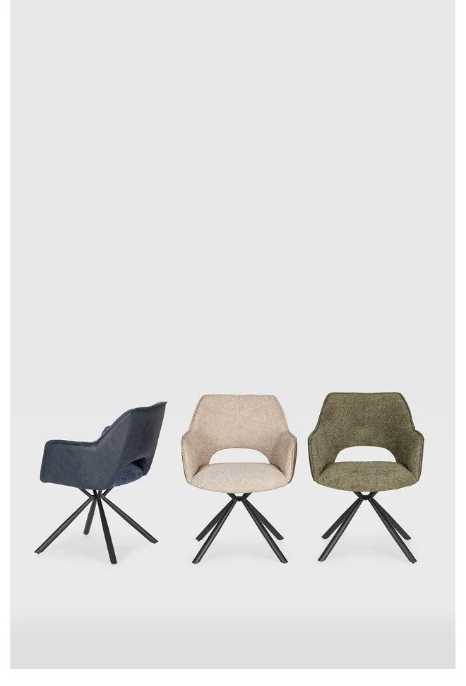 Set di sedie da pranzo verde in imbottito con braccioli 2 pz Mariel – Marckeric