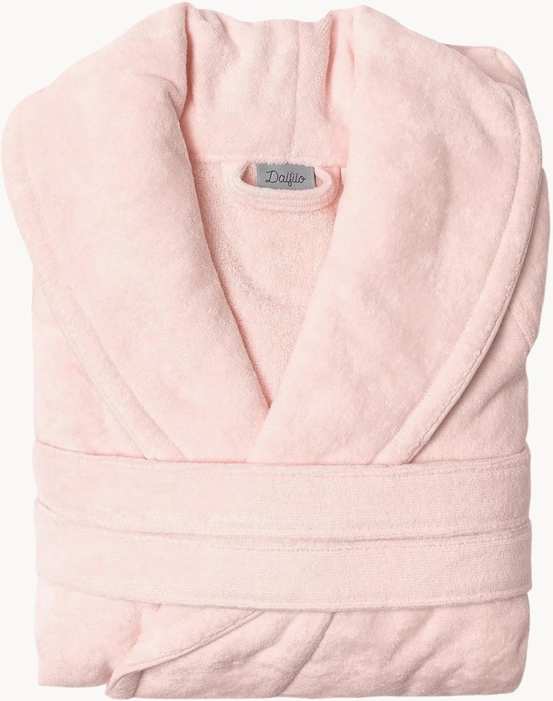 Accappatoio unisex in cotone con collo a scialle Cherry Pink