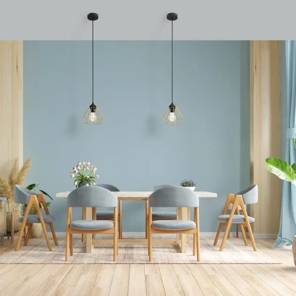 Lampadario a sospensione con filo AGAT 1xE27/15W/230V oro/nero