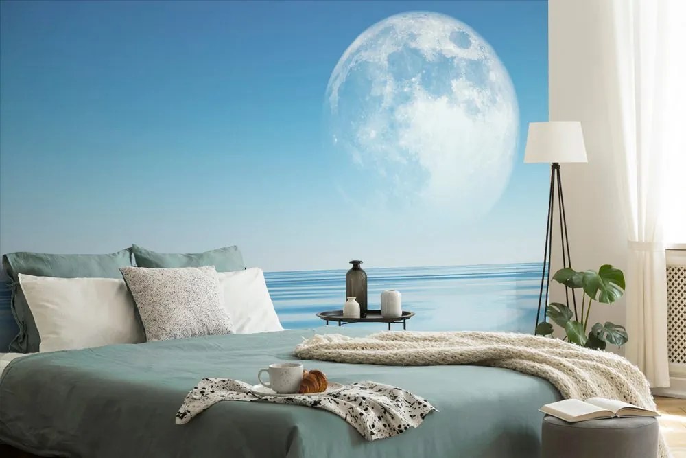 Carta da parati autoadesiva – Luna sul mare
