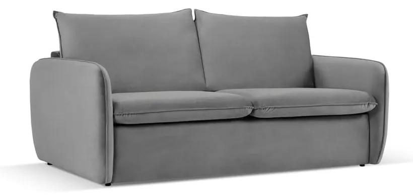 Divano letto in velluto grigio 194 cm Vienna - Cosmopolitan Design